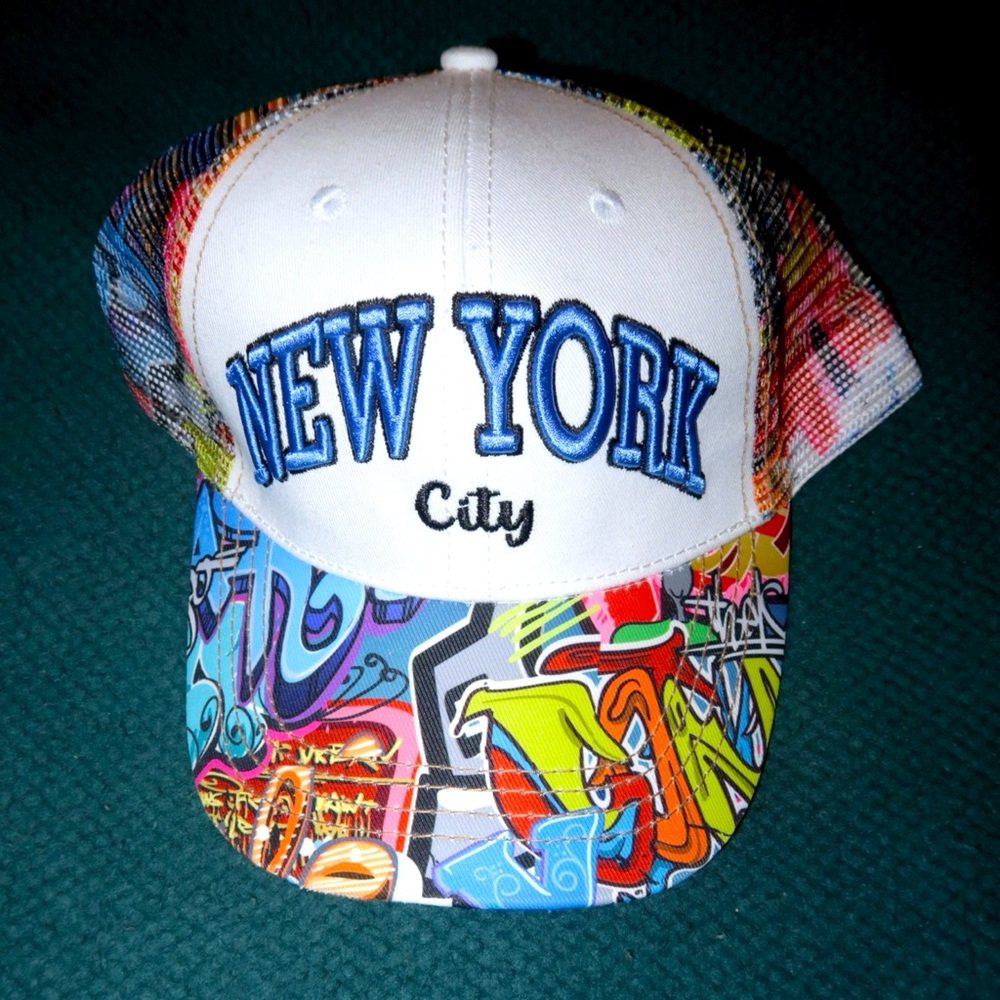 New York City Graffiti Cap - White and Multicolor